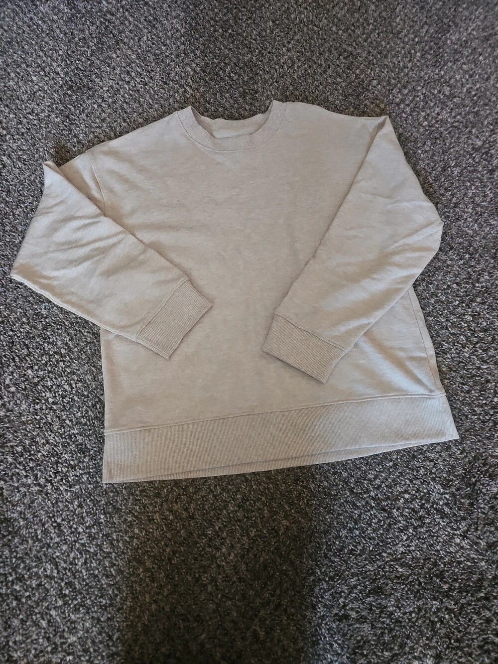 Time and Tru Oatmeal Heather Crewneck Sweatshirt Size Medium